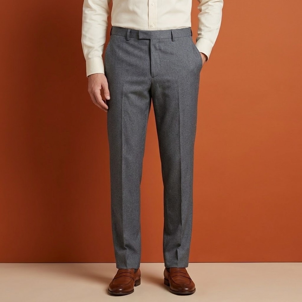 Banana Republic Wool Dress Pants Men's 36x32 Gray Modern Slim Fit Slacks